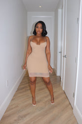 Nude sculpt sheer dress