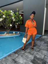 Orange Twist top short set