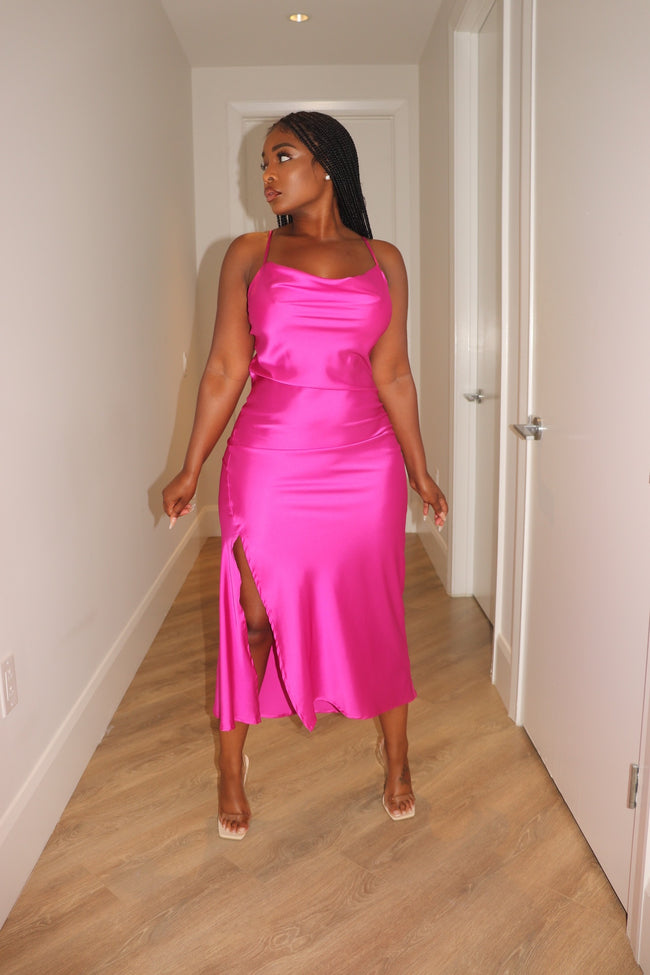 Magenta Slip dress ll