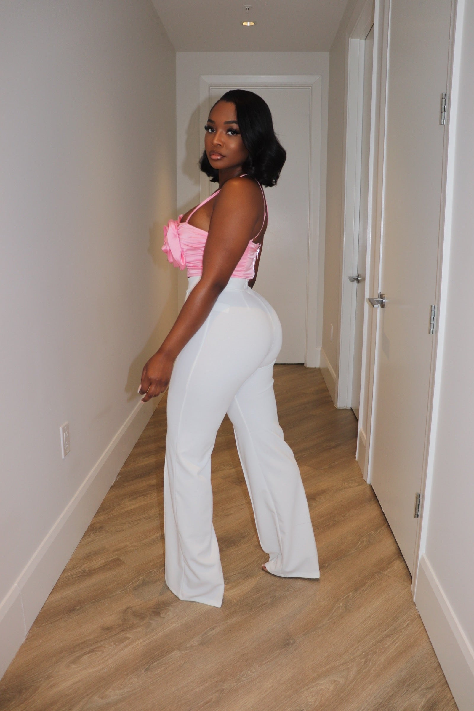 White high waist pant