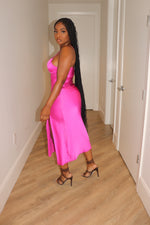 Pink Satin Slip Dress