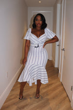 Pinstripe mermaid dress