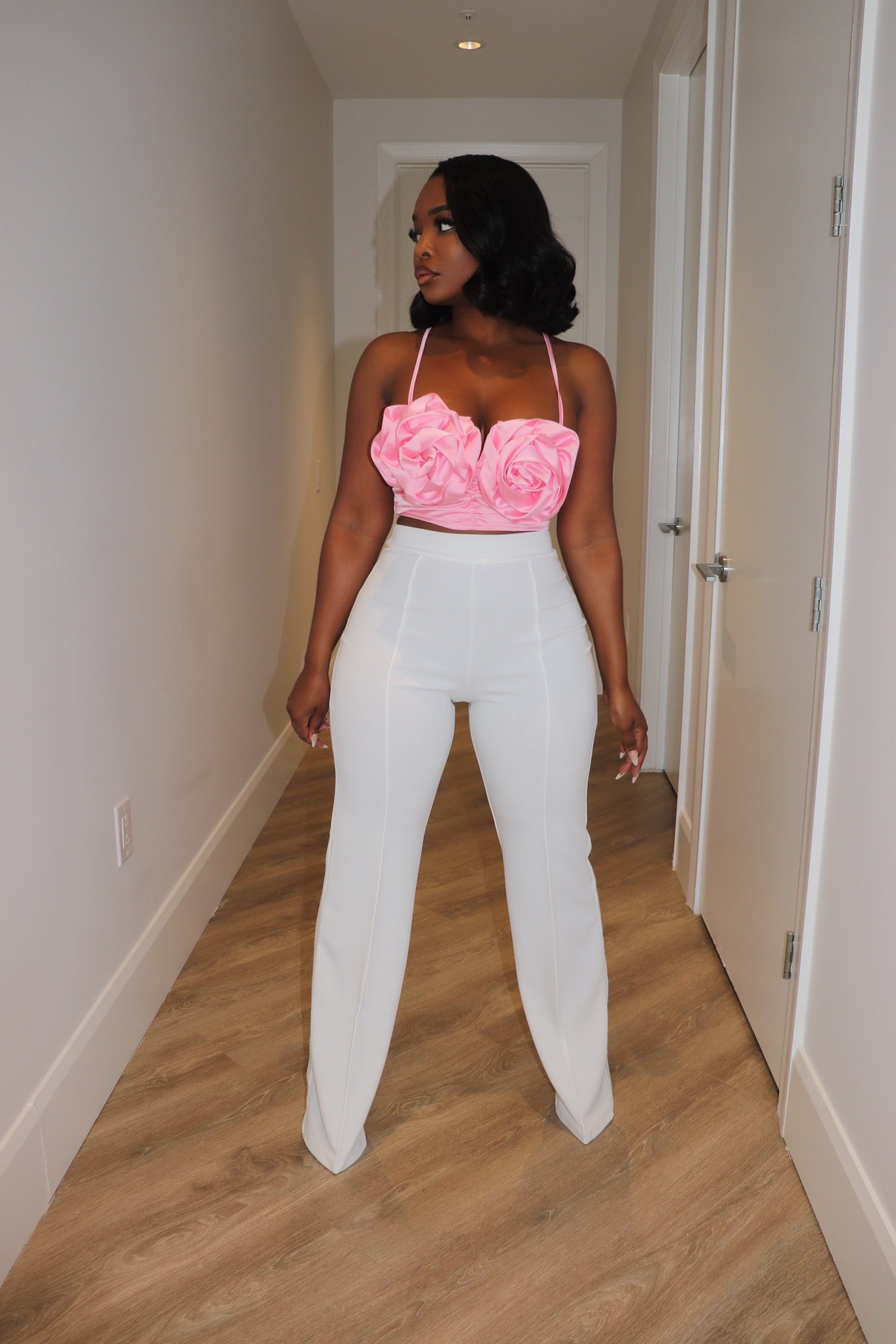 White high waist pant