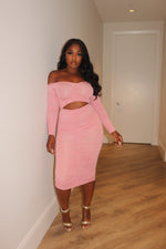 Blush middle cut out dress