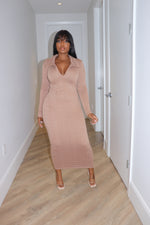 Nude Collar cable Dress