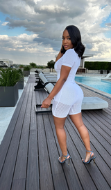 White knit top romper