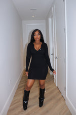 Collar sweater mini dress