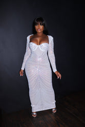 White sparkle silhouette dress