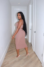Brown Cut out Dress