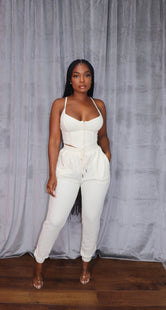 Cream Corset Jogger