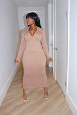 Nude Collar cable Dress