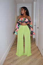 Lime wide leg pant
