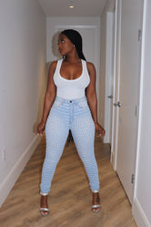 Light wash burn out jeans