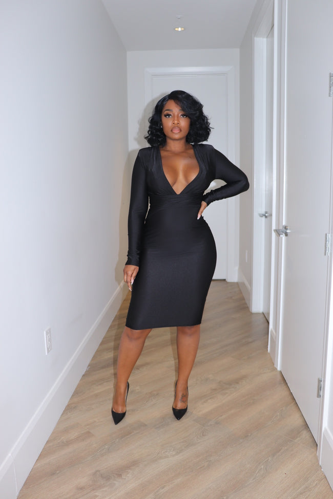 Black cali holiday dress