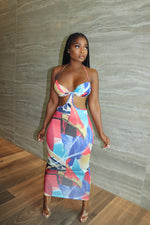 Red and Blue cut out maxi
