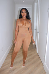 Nude Cross over Jumpsuit