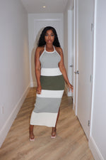 Olive halter dress