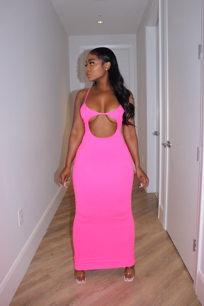 Hot Pink hole bodycon