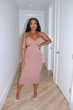 Brown Cut out Dress