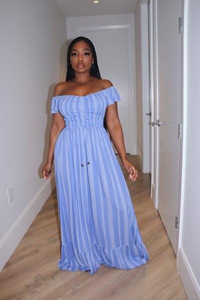 indi luxe denim dress Indigo Liberty Denim Midi Dress