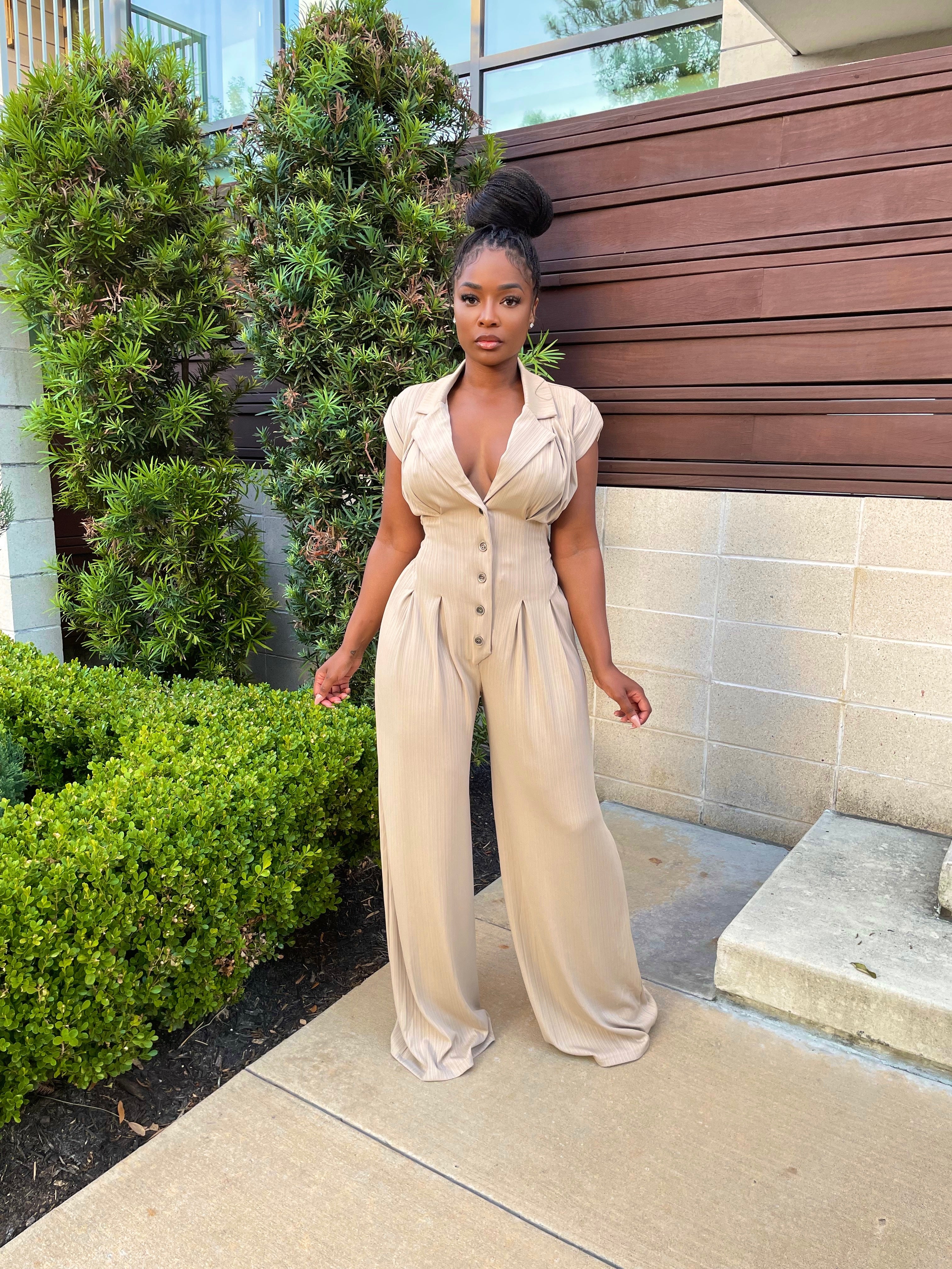 Taupe Cali jumpsuit