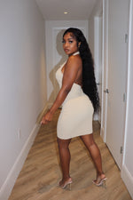 Nude Halter mini dress