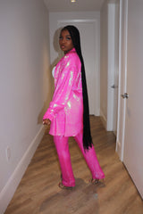 Pink Sequin pant set