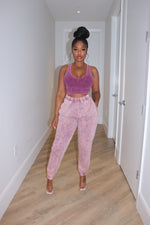 Eggplant mineral wash joggers