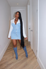 Structured Denim Skirt Set