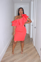 Cold Shoulder ruffle dress