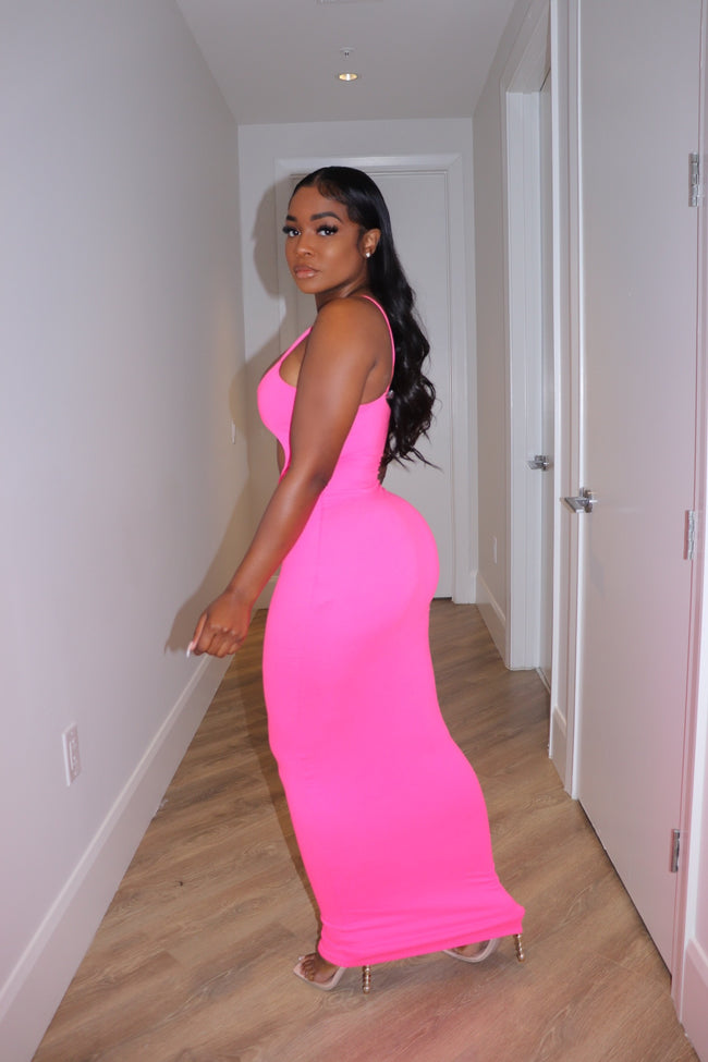 Hot Pink hole bodycon