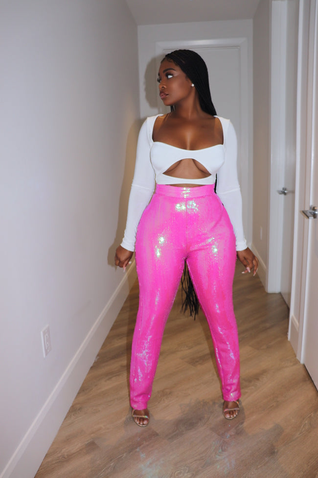 White Cut out bodysuit