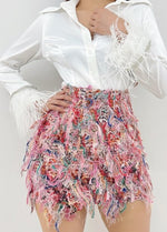 Nudes textured skirt
