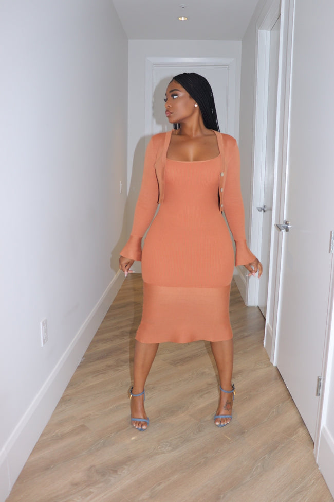 Cinnamon Cardigan dress set