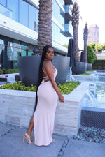 Tan Knit tied maxi