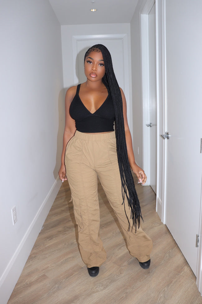Khaki Nylon cargos