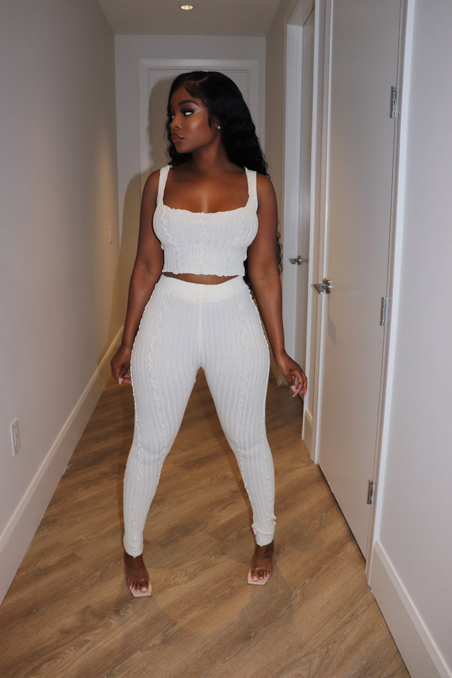 Ivory Knit Pant set