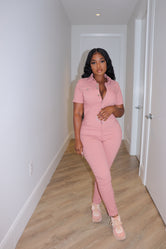 Mauve Util Jumpsuit