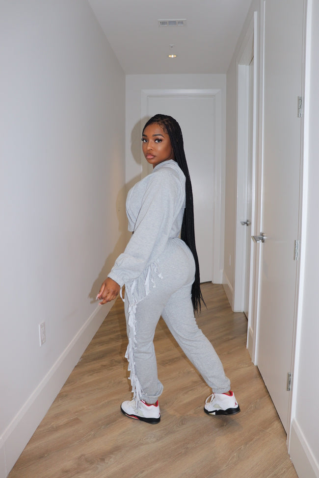 Gray Tassel Jogger