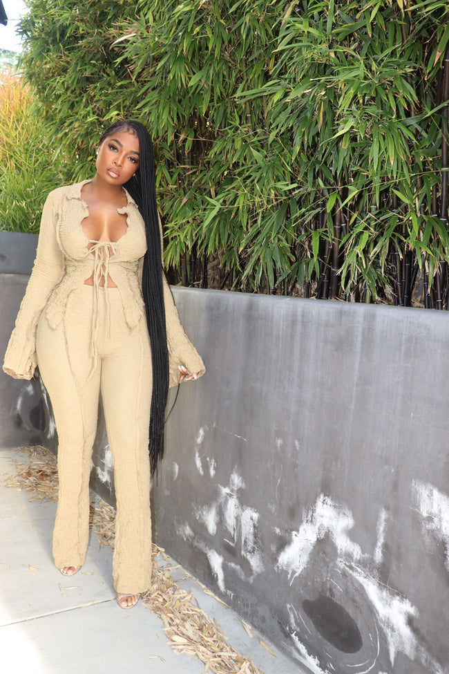 Nude Tied Textured Set