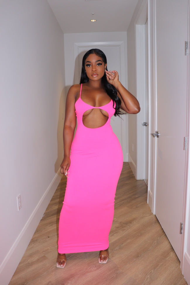 Hot Pink hole bodycon