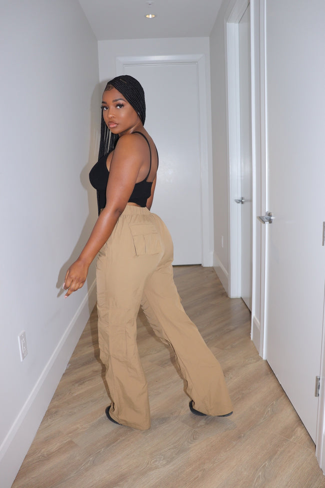 Khaki Nylon cargos