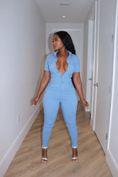 Blue util jumpsuit