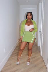 Citrine green skirt set