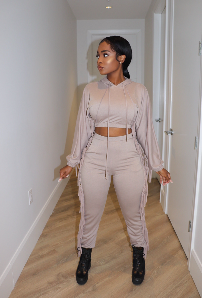 Nude Fringe Jogger l