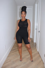 Sleeveless Black knit top romper