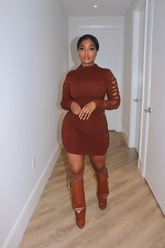 Cognac Slash dress