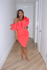 Cold Shoulder ruffle dress