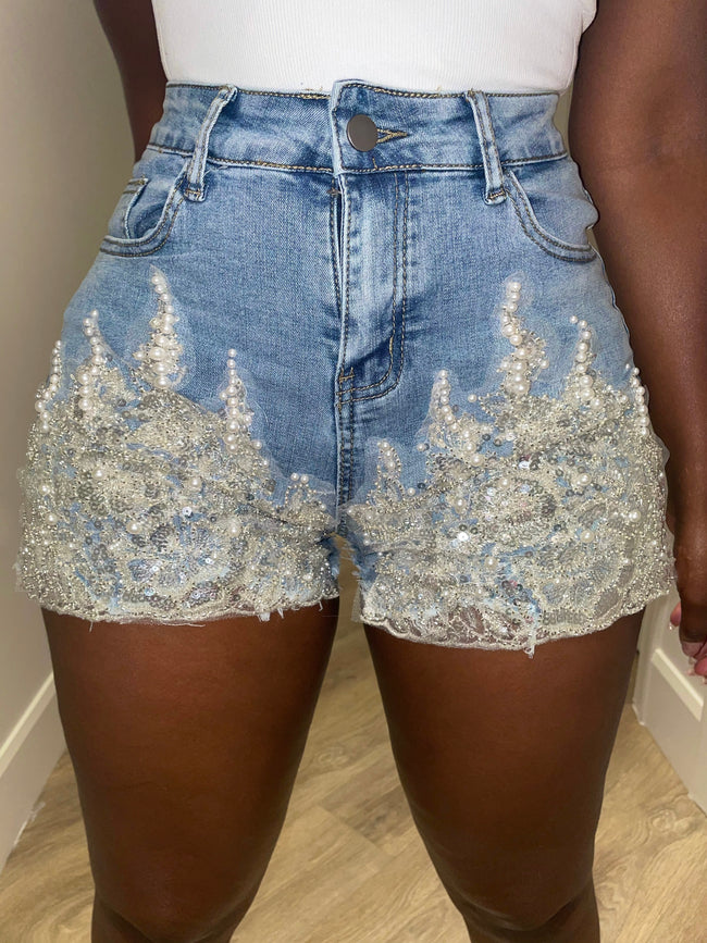 Pearl and Lace Shorts