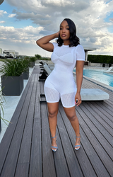 White knit top romper
